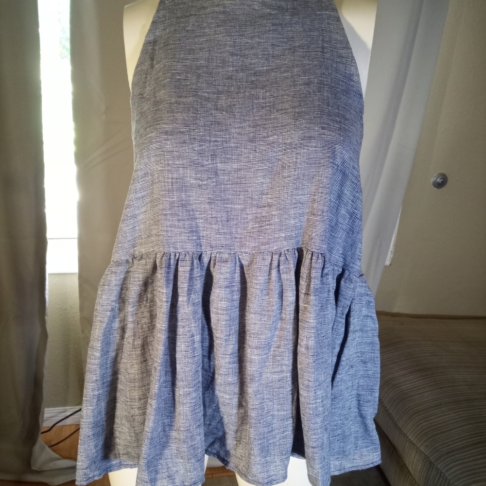 BP Blue Ruffled Bubble Mini Skirt